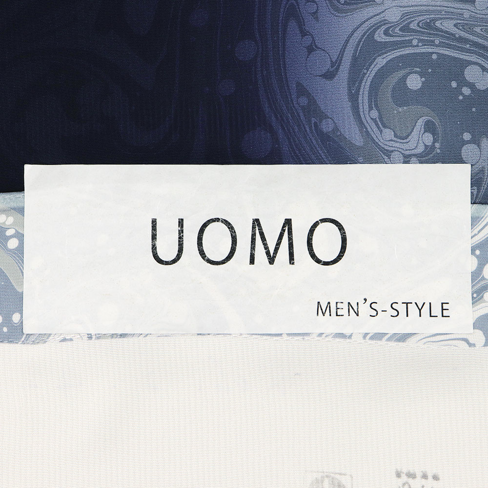 墨流し小紋(よろけ縦分け)『UOMO』