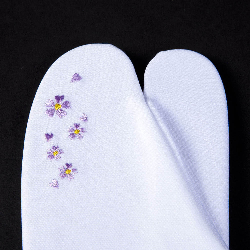 刺繍ストレッチ足袋（桜）：藤色_F