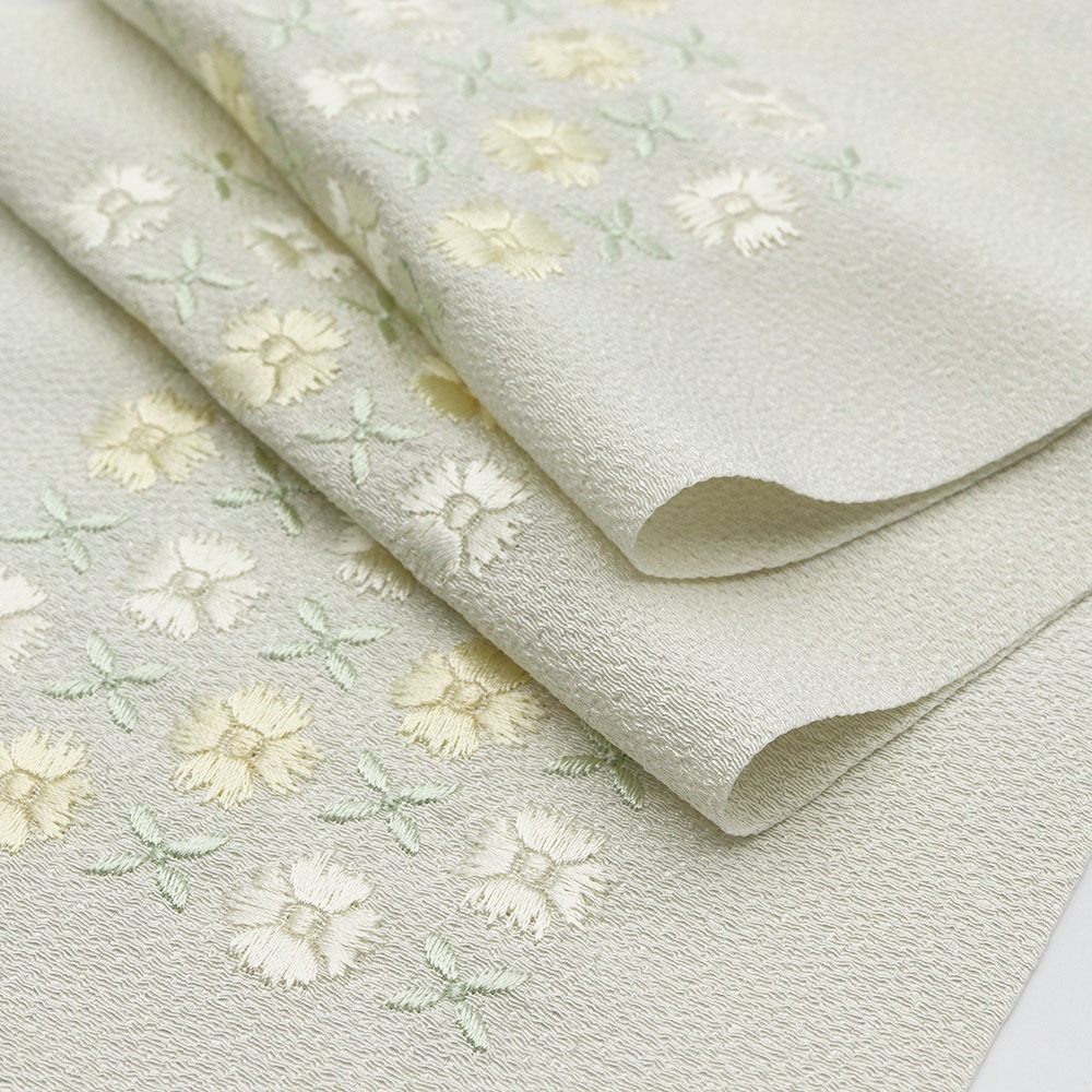 刺繍半衿(なでしこ)【銀座いち利オリジナル】