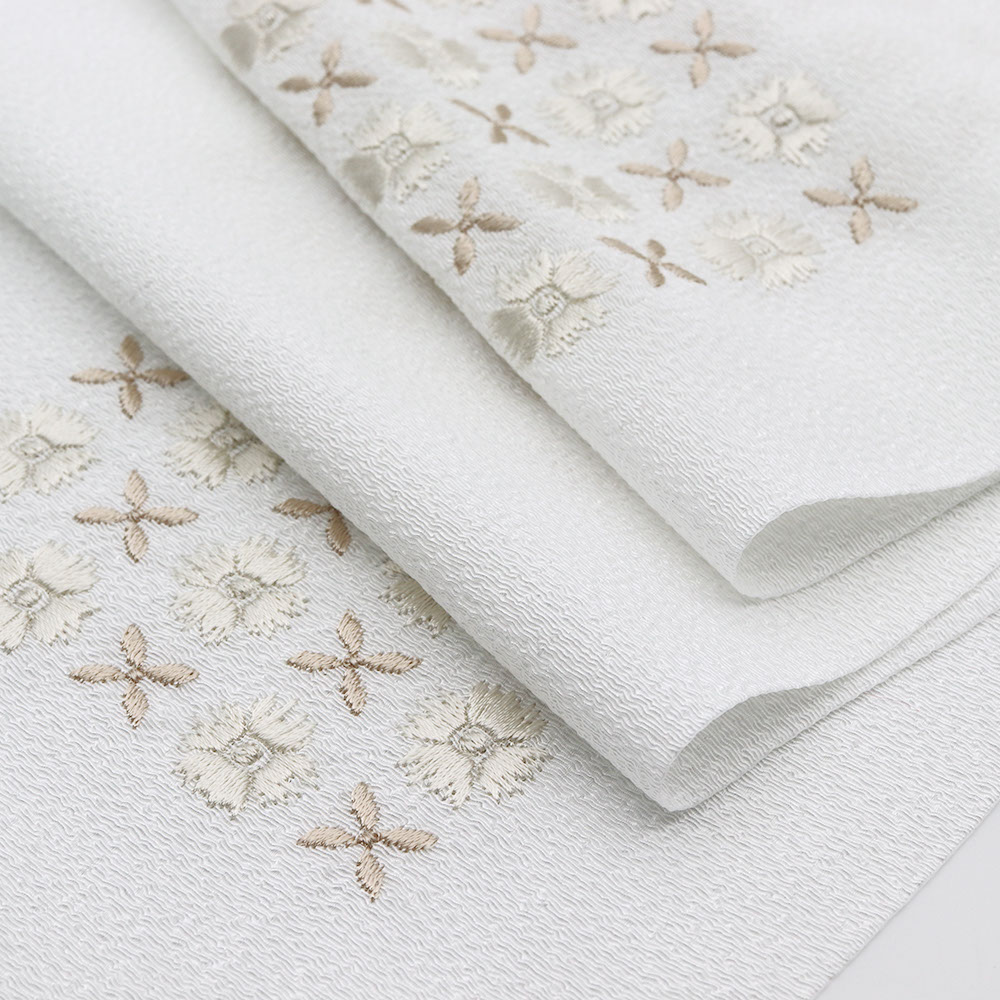 刺繍半衿(なでしこ)【銀座いち利オリジナル】