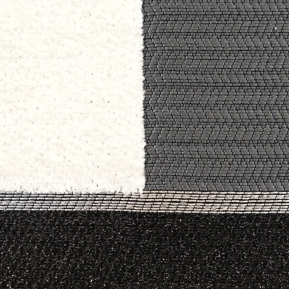 西陣袋帯（横段幾何）：黒×白