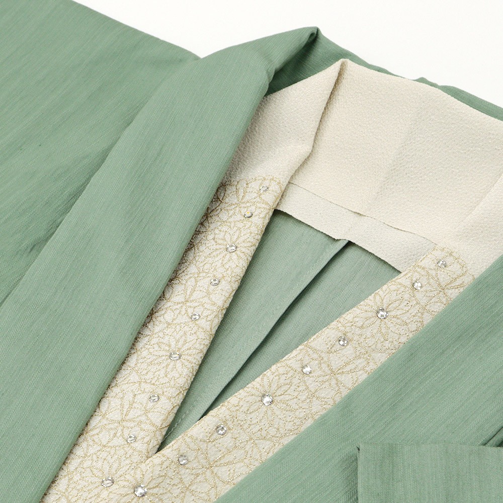 刺繍半衿(キラサークルレース)【和風館ICHI×いち利モール】