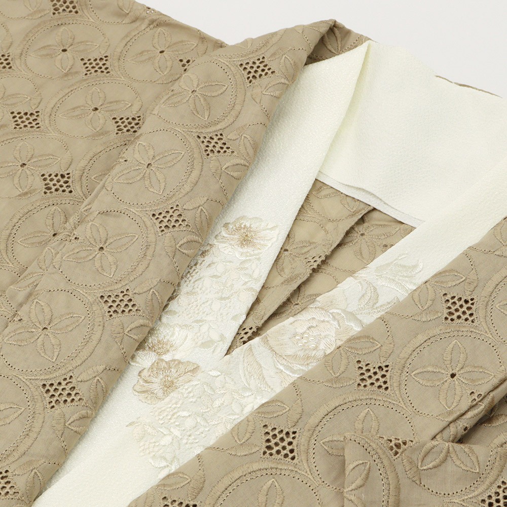 刺繍半衿(ピオニー)【和風館ICHI×いち利モール】