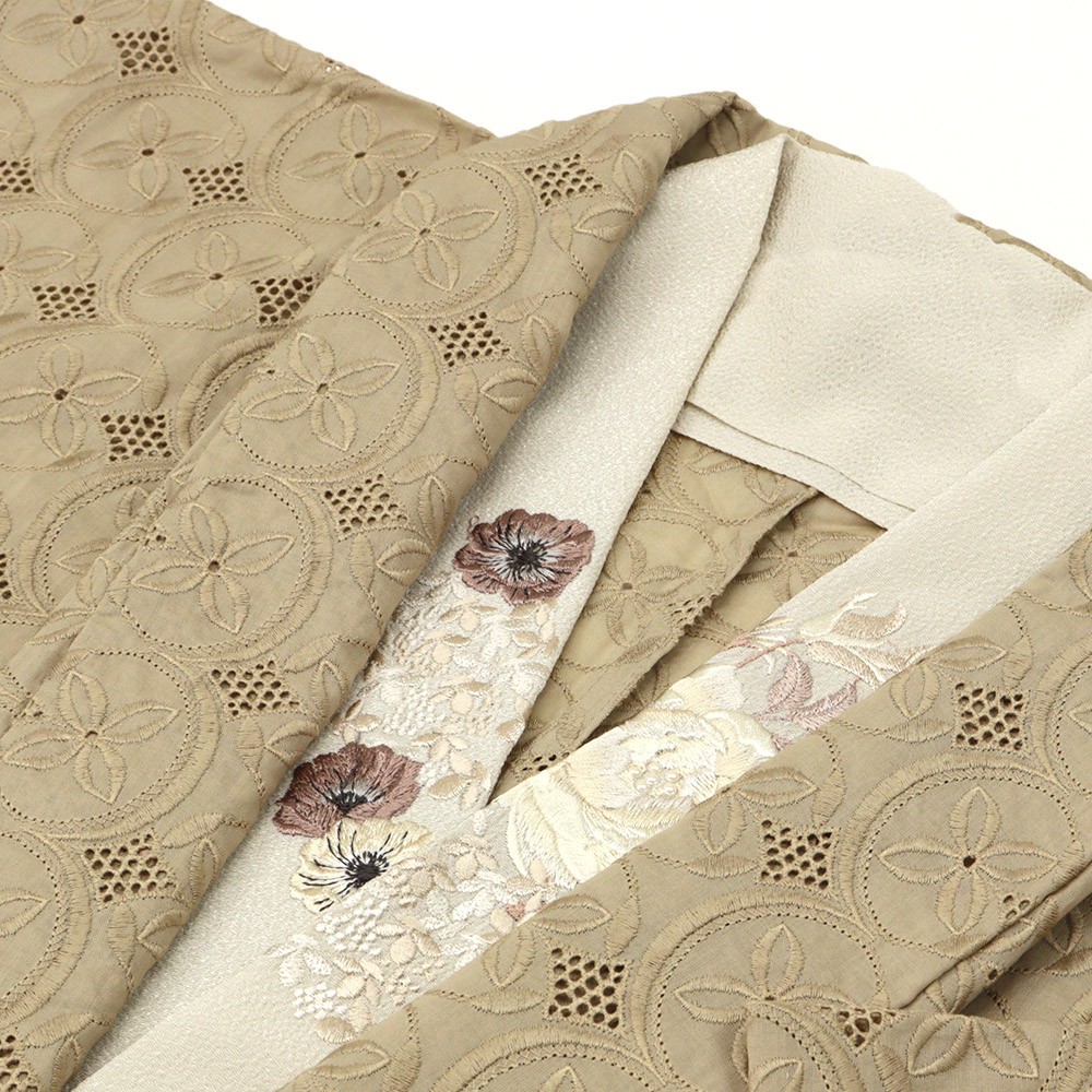 刺繍半衿(ピオニー)【和風館ICHI×いち利モール】