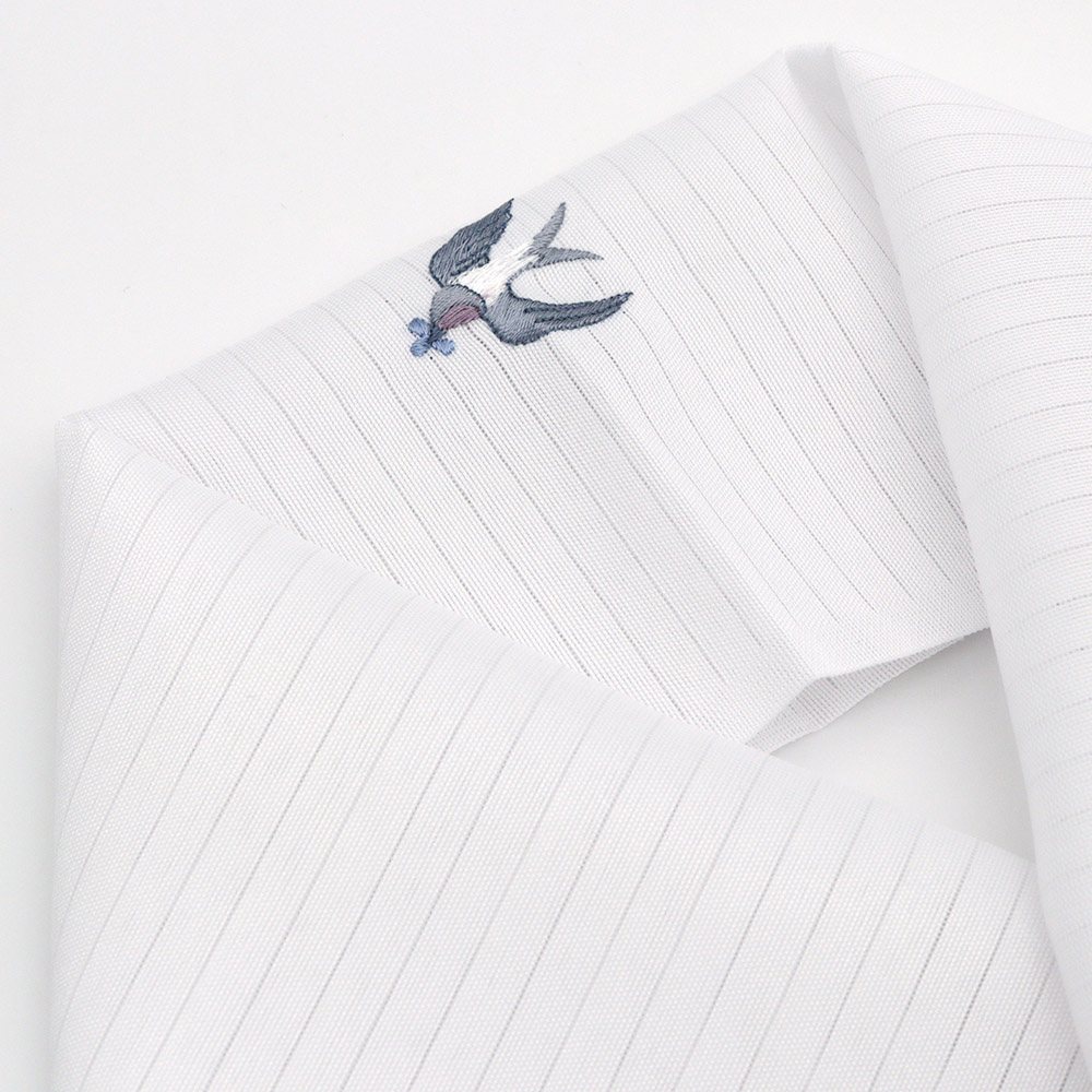 ワンポイント刺繍絽半衿(あじさい/燕)【銀座いち利オリジナル】