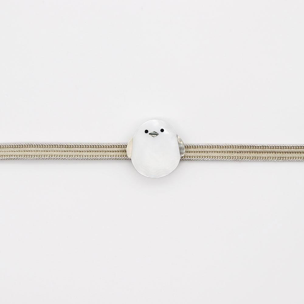 貝帯留(シマエナガ)【リオン工芸】