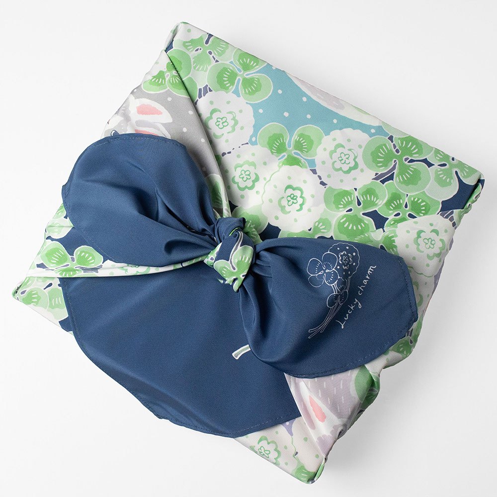 撥水風呂敷(うさぎとクローバー)『ながれ』