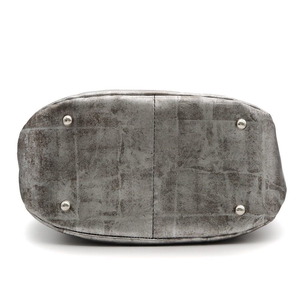 本革丸マチ3バッグ『琳派シルバー』【カレンブロッソ】