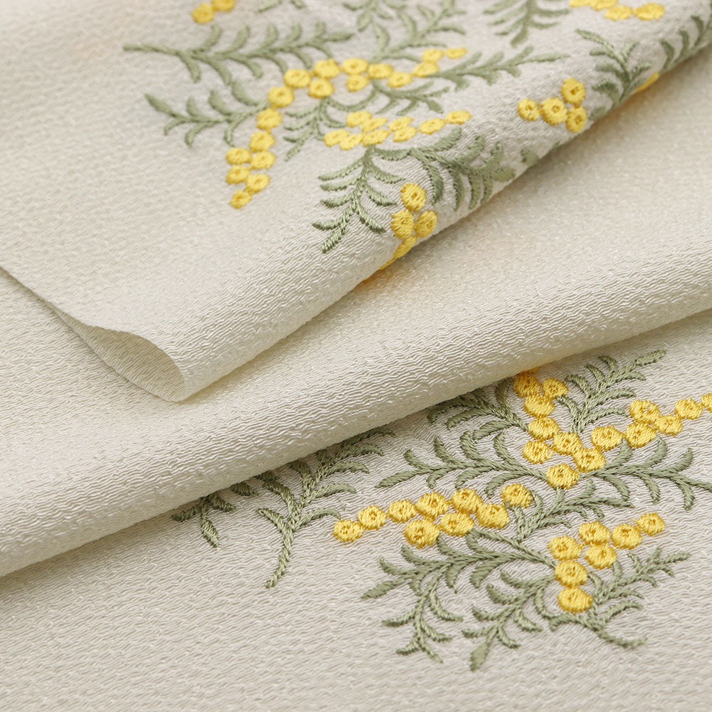 刺繍半衿(ミモザ)【いち利モールオリジナル】