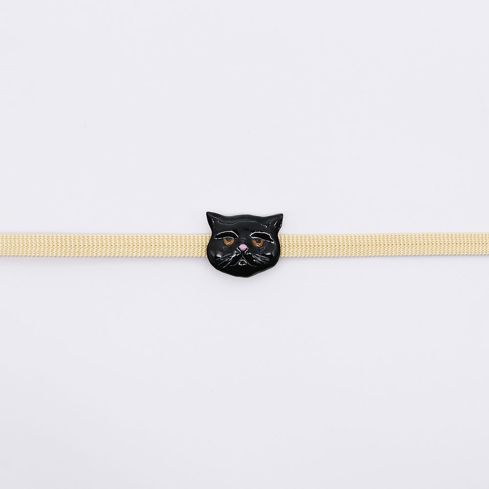 真鍮帯留(ネコの顔)