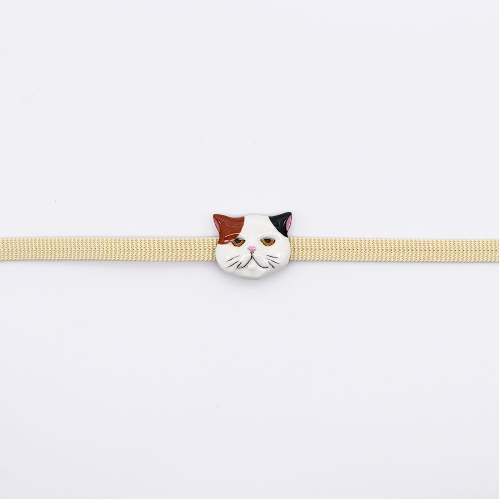 真鍮帯留(ネコの顔)