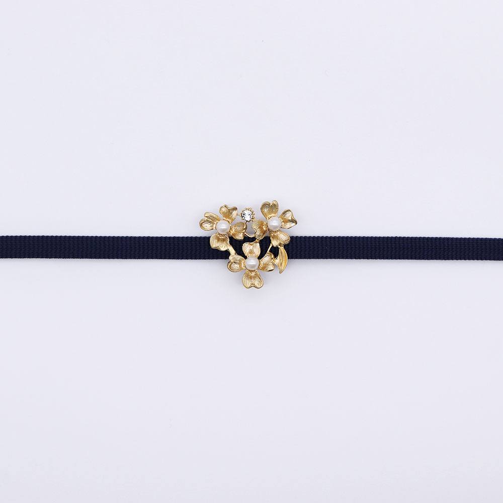 真鍮帯留(3輪の花)