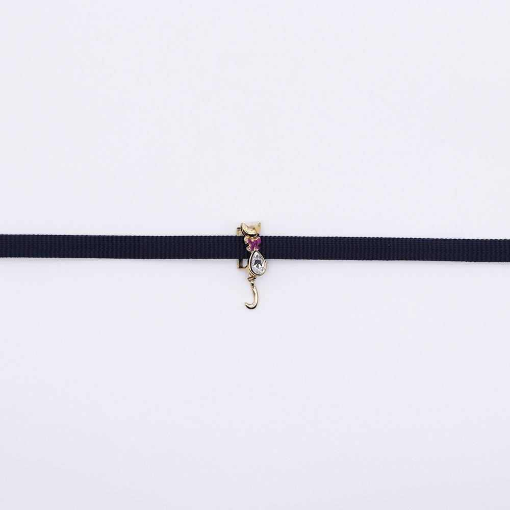 真鍮帯留(ゆらゆら猫しっぽ)