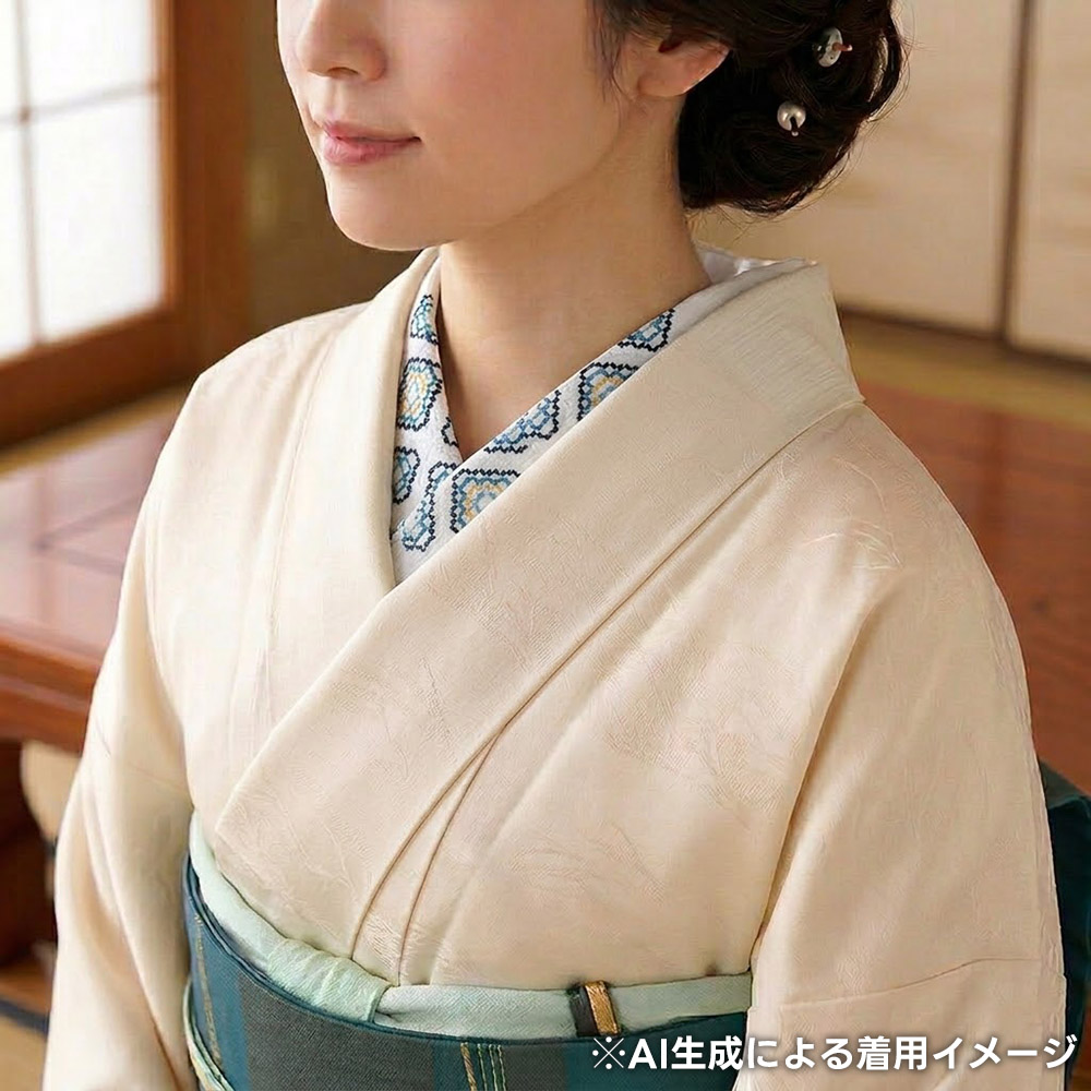 刺繍楊柳半衿(柿の花)【いち利モールオリジナル】