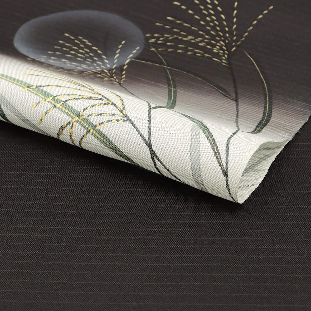 手描き染め夏九寸名古屋帯(月とススキ)