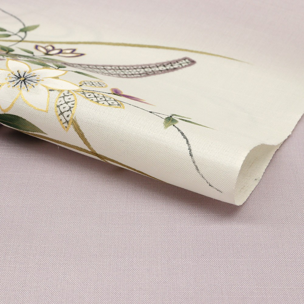 手描き染め夏九寸名古屋帯(花舟)