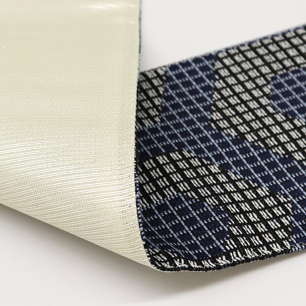 仕立て上がり西陣角帯(格子に六角)【佐々木染織】