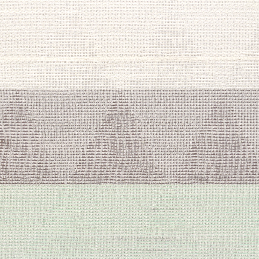 桐生織夏九寸名古屋帯（横段/鱗）：緑『沙羅紬』