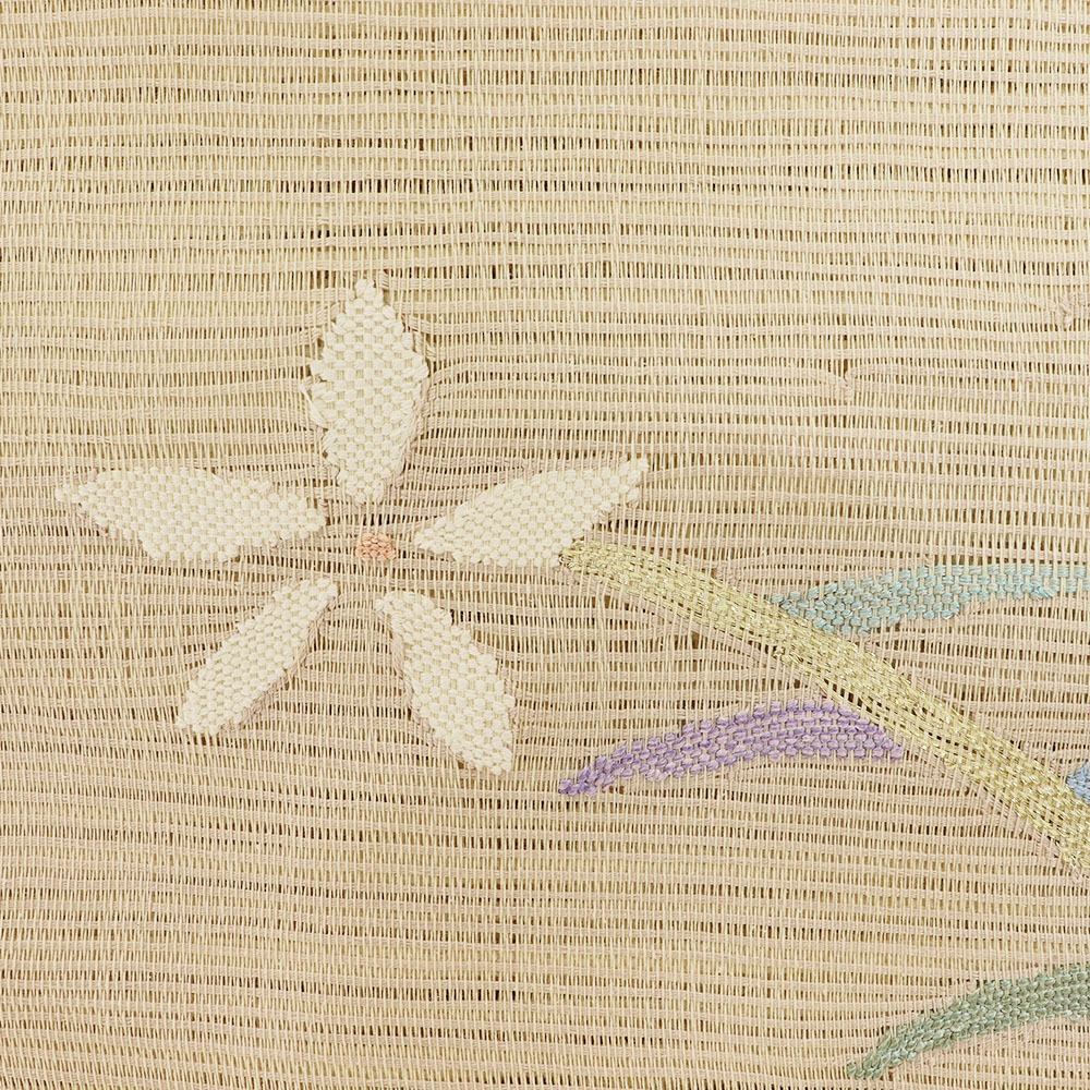 新品仕立て上がり夏八寸名古屋帯(露芝に花)