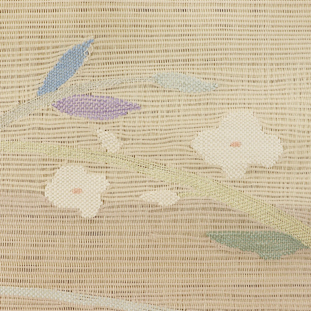 新品仕立て上がり夏八寸名古屋帯(枝花)