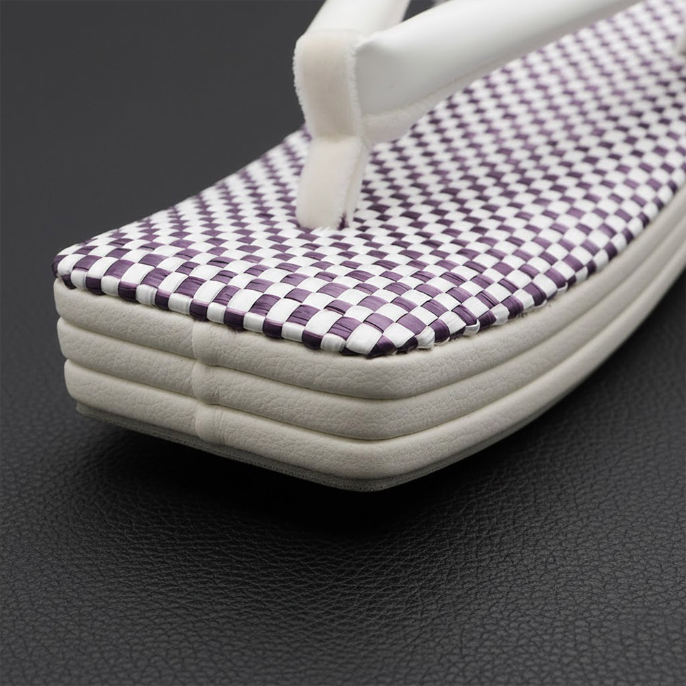 スクエア型草履【白梅】