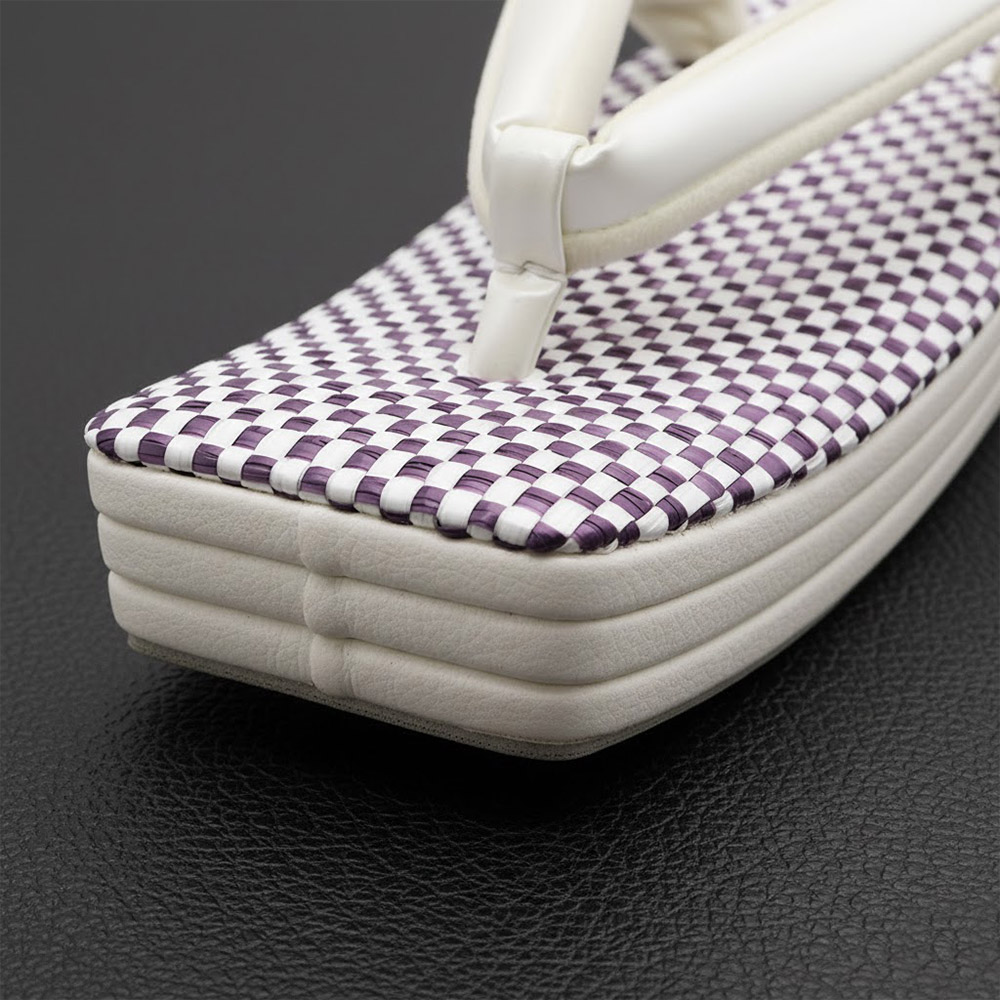 スクエア型草履【白梅】