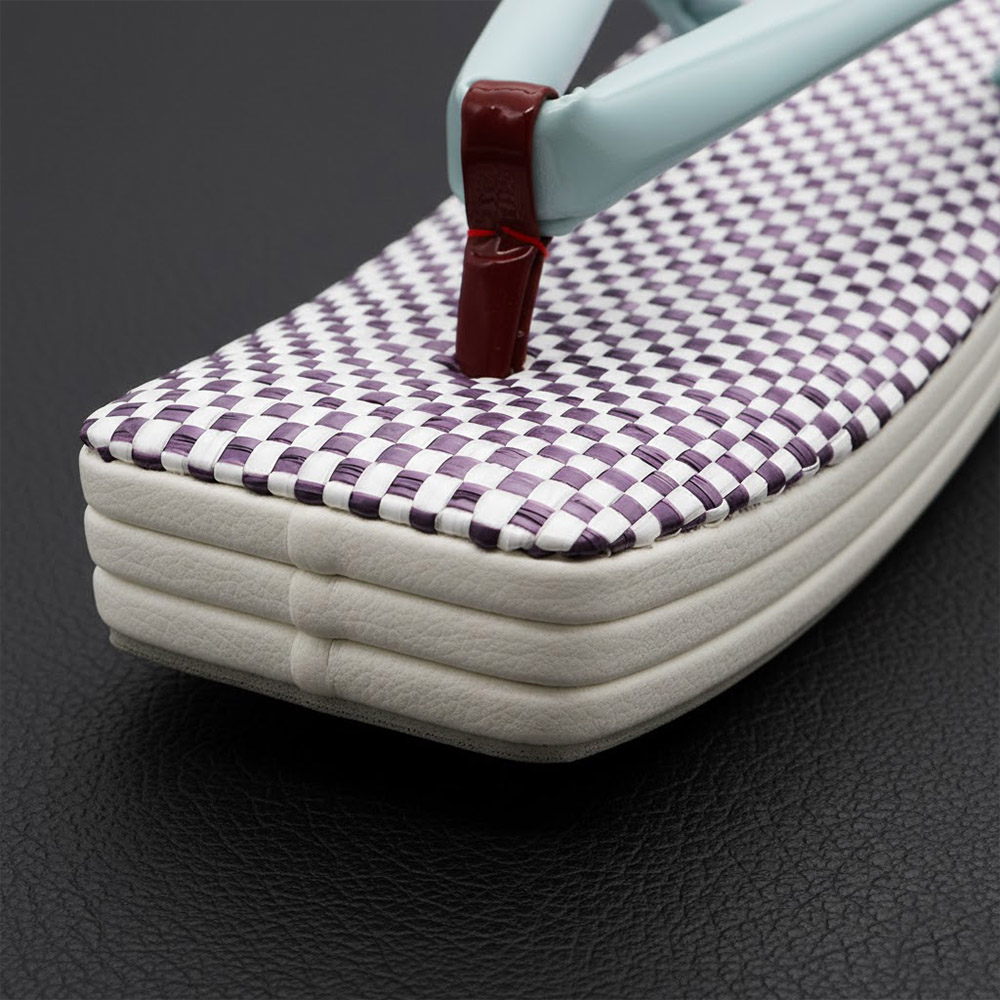 スクエア型草履【白梅】