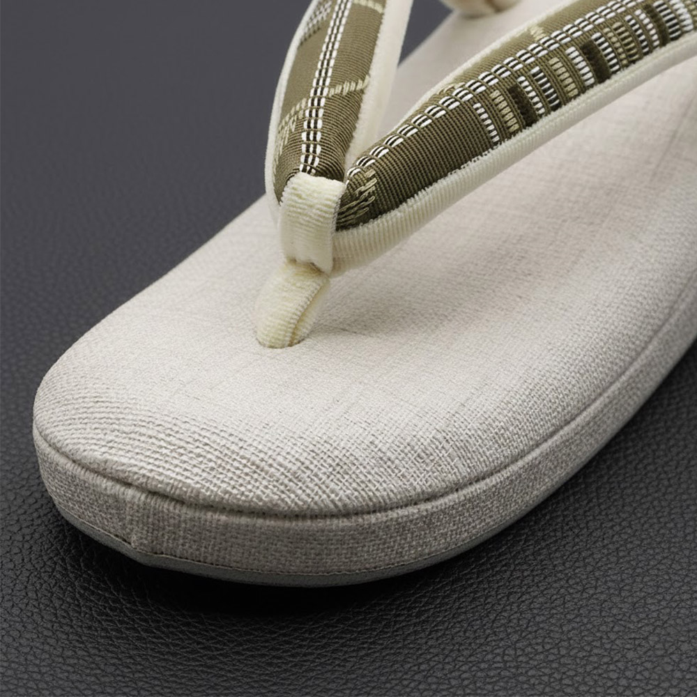 一枚芯草履(博多織/間道)