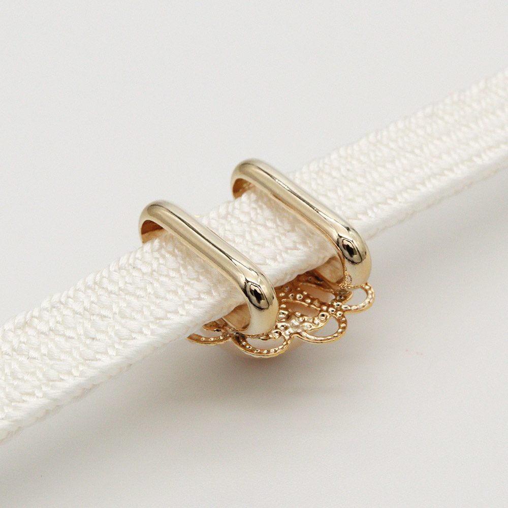 帯留付き三分紐帯締(プティフラワー/ゴールド)【大原商店】