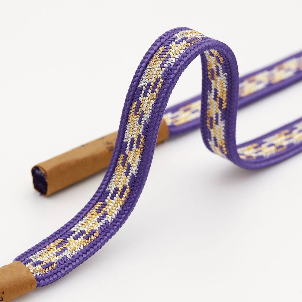 変わり高麗組み帯締(金銀入り山路)『江戸組紐』【五嶋紐】