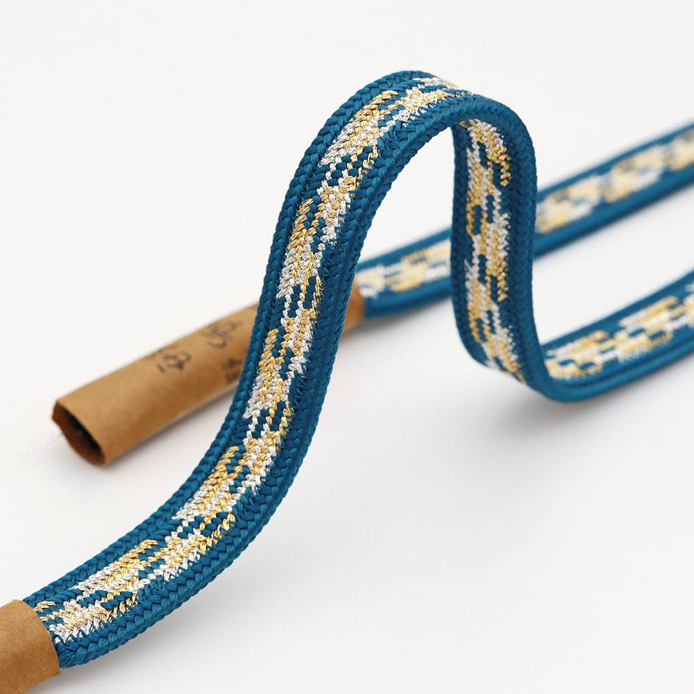 変わり高麗組み帯締(金銀入り山路)『江戸組紐』【五嶋紐】