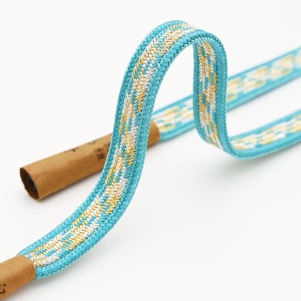 変わり高麗組み帯締(金銀入り山路)『江戸組紐』【五嶋紐】