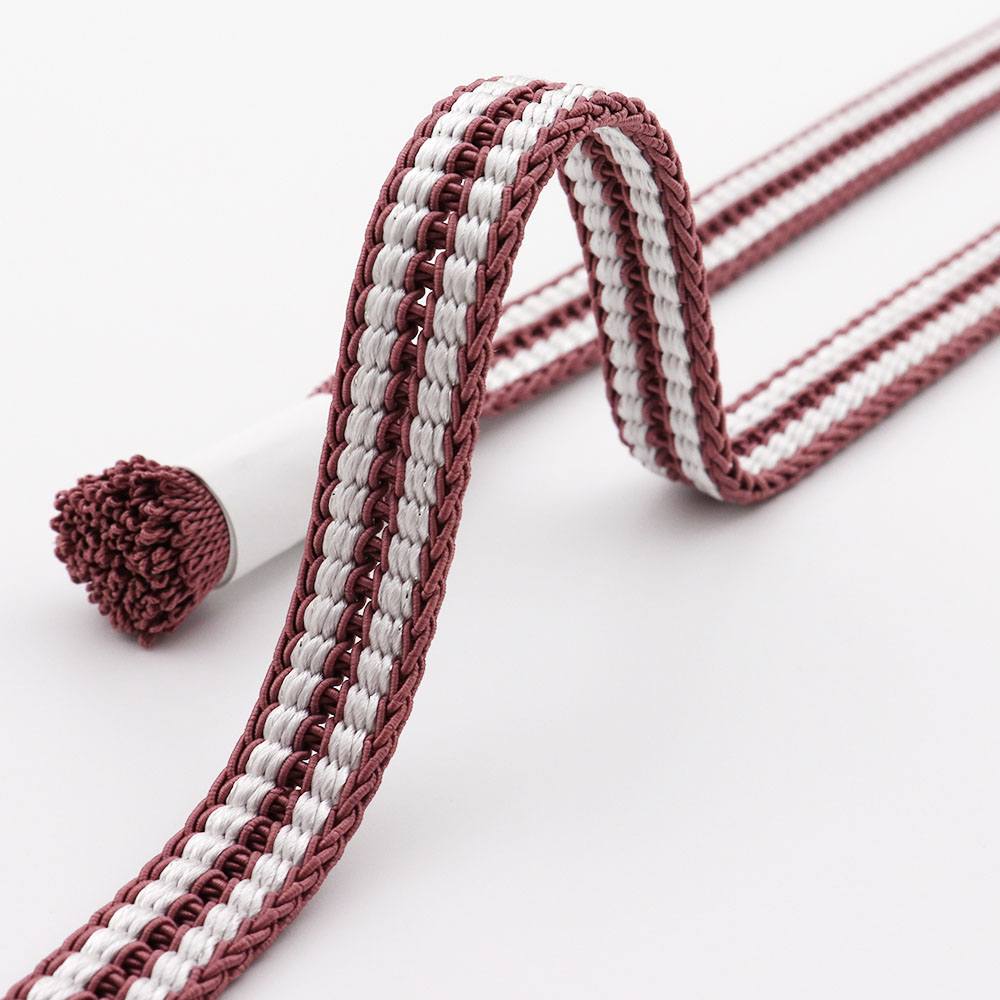 平源氏レース組み撚り房帯締(バイカラー)【加藤萬】