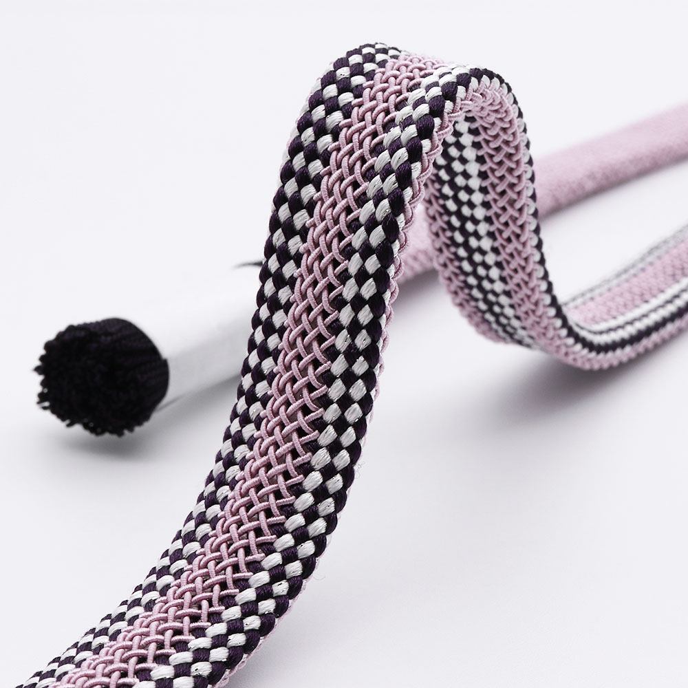 昼夜平唐組み撚り房夏帯締(片胴ライン)【加藤萬】