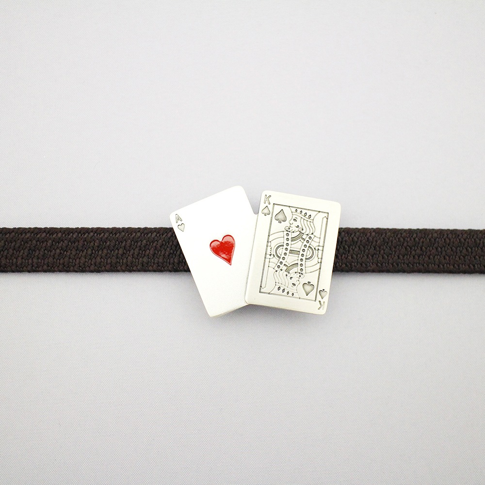 真鍮製帯留(トランプ)【大原商店】