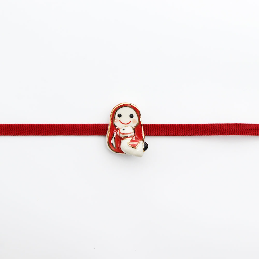 清水焼帯留(だるまと馬)【馬籠静】