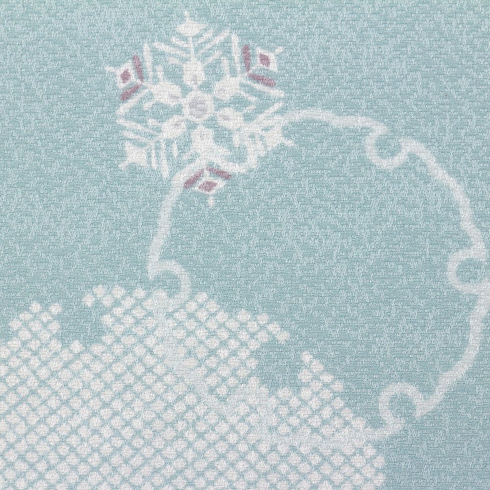 小紋（雪輪と結晶）：水色