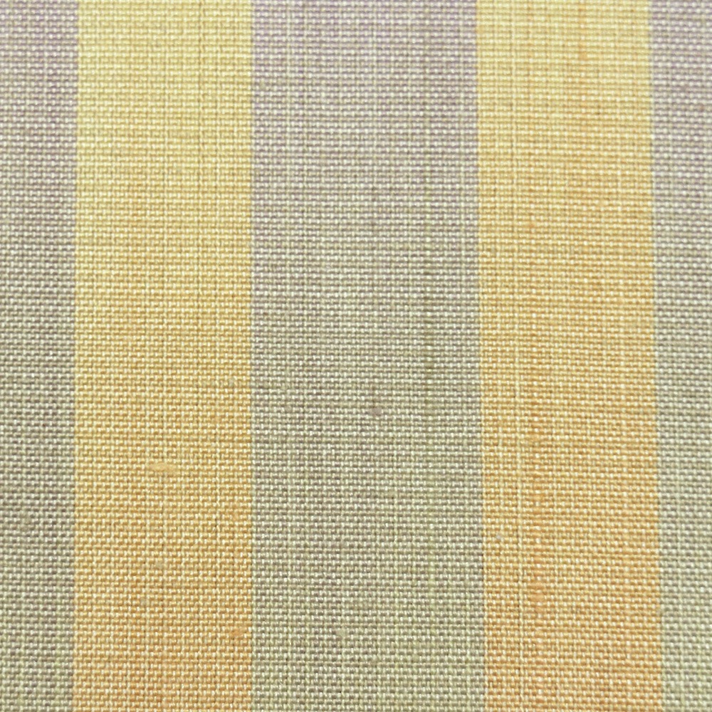長井紬（横段七色縞）：黄色『彩悠』【渡源織物】