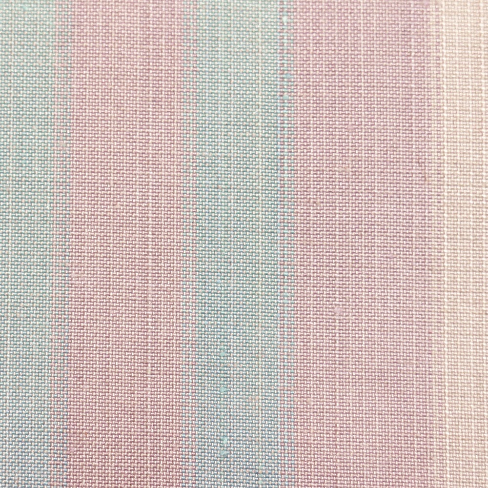 長井紬（横段七色縞）：ピンク『彩悠』【渡源織物】
