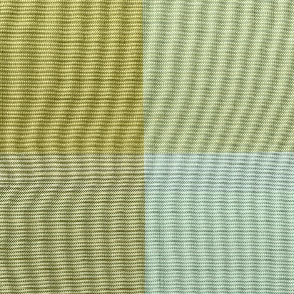 本場縞大島紬（格子）：黄色×黄緑