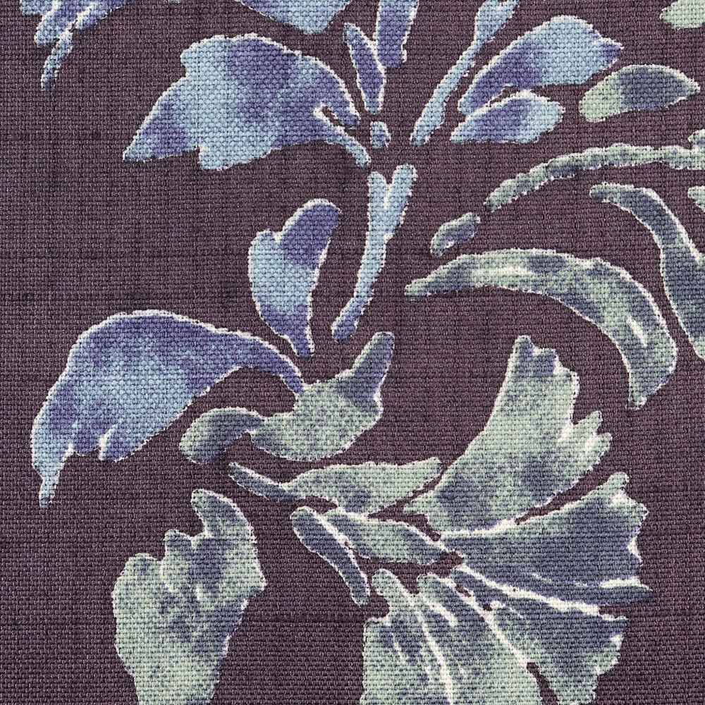 染め本場縞大島紬（更紗）：深紫