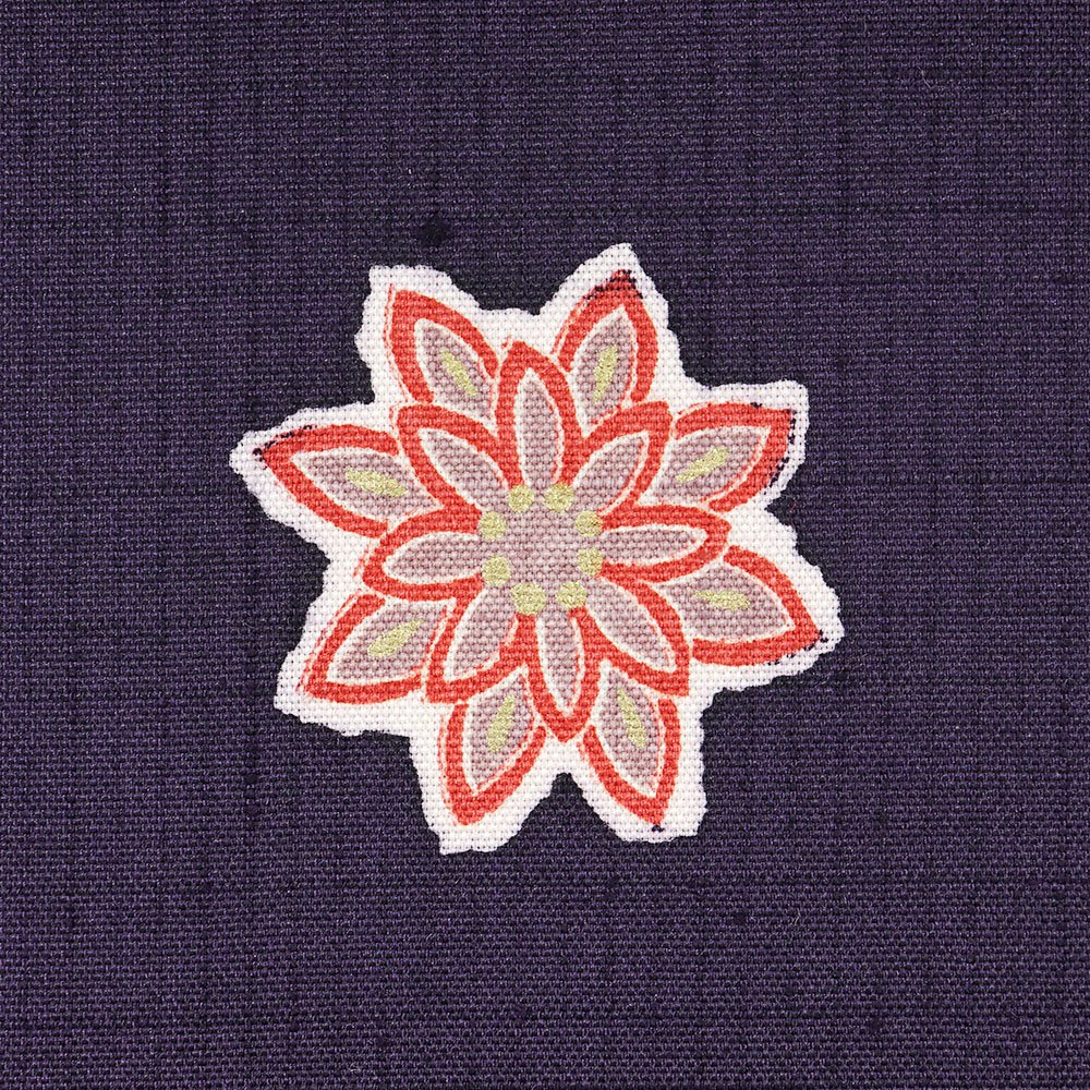 染め本場縞大島紬（花丸紋）紫