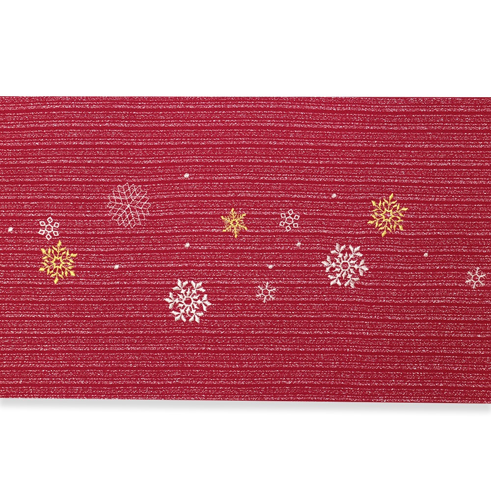 刺繍帯揚（雪の結晶）：赤【ミヤコレ】