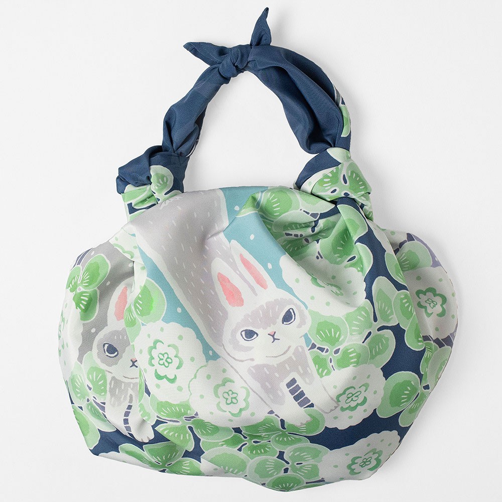 撥水風呂敷(うさぎとクローバー)『ながれ』