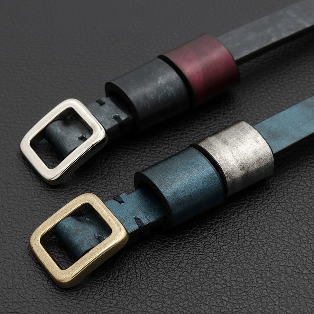 本革帯締めベルト『琳派シルバー』【カレンブロッソ】