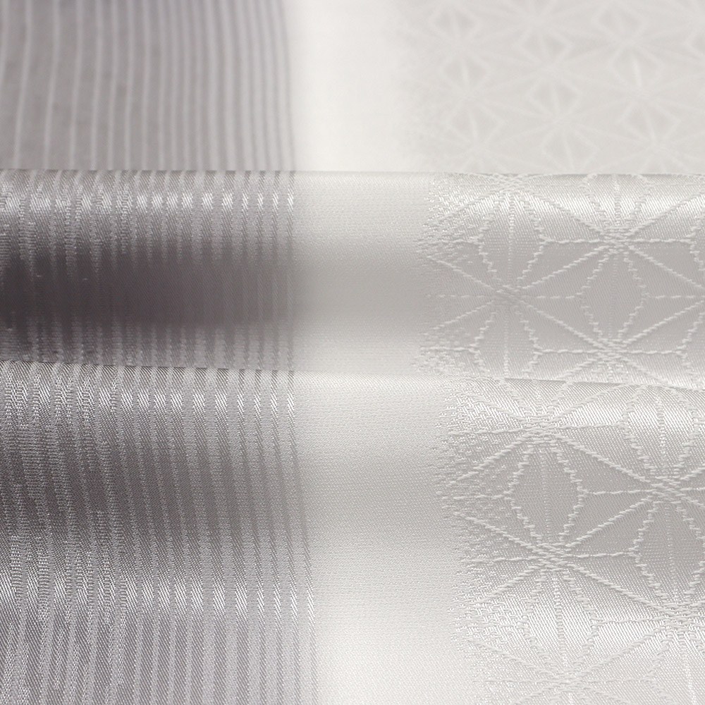 縦ぼかし帯揚 (麻の葉/縞地紋)