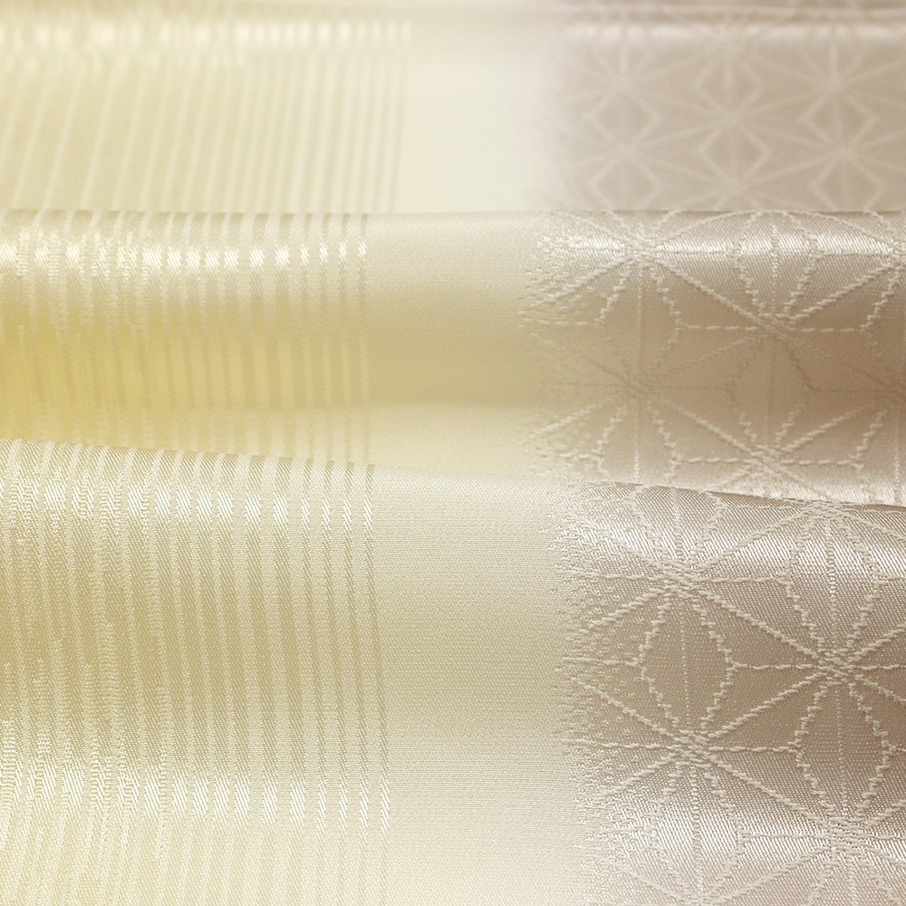 縦ぼかし帯揚 (麻の葉/縞地紋)