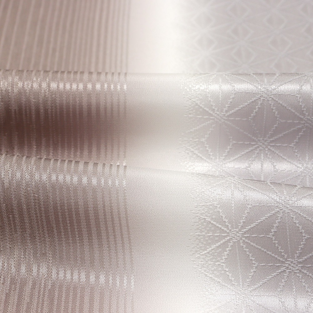 縦ぼかし帯揚 (麻の葉/縞地紋)