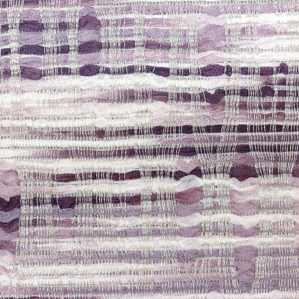西陣手織り夏袋帯（よろけ）：赤紫『夏上代』【泰生織物】