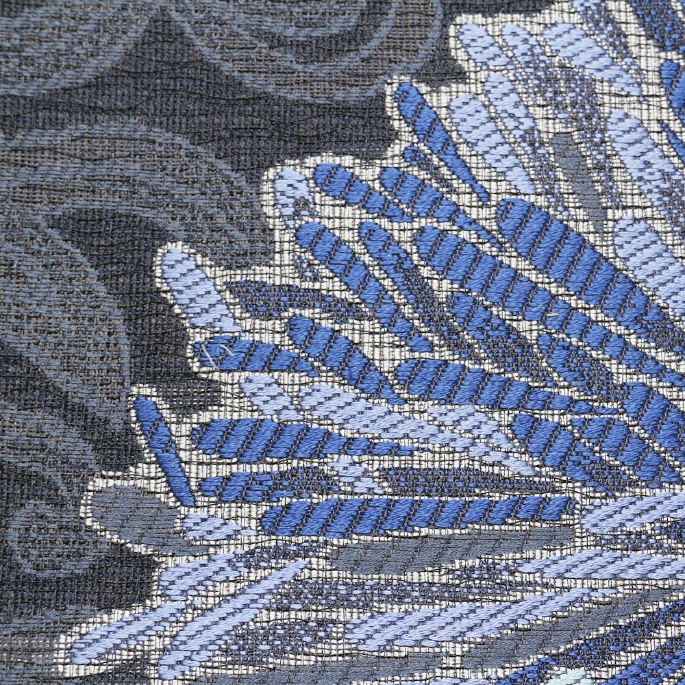藍染め西陣袋帯（麗華ダリア）『絲縷玖』【吉村織物】